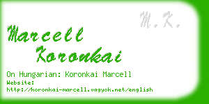 marcell koronkai business card